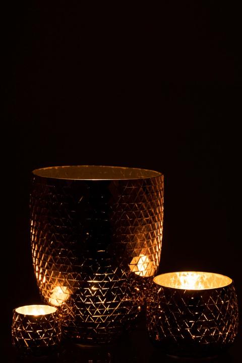 Image du produit J-Line Vase & photophore Mosaïque Ø 23/H 29 cm (Ø 23 x 29 cm)