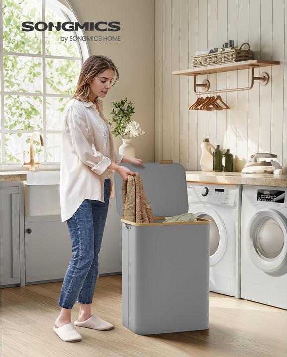 Actual product image Songmics Wäschekorb, Grau (130 l)