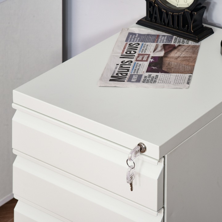 Produktbild Vinsetto Rollcontainer mit Schubladen und Ablagefläche (39 x 48 x 60 cm)