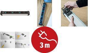 Immagine prodotto Brennenstuhl 1391030601 Presa multipla con interruttore contatto di protezione argento-nero 1pc. (6 x, CEE 7/3, 3 m)