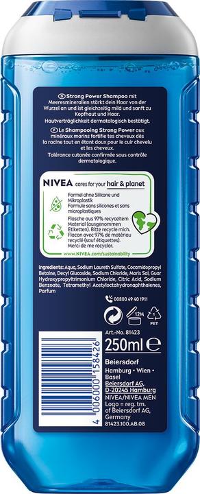 Image du produit NIVEA MEN Multipack Strong Power pH-Optimal Shampoo (6 Stück) (Shampoing liquide)