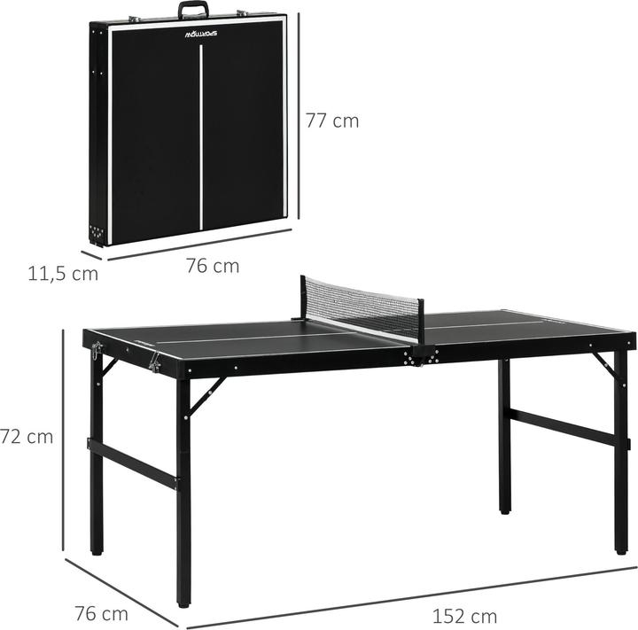 Image du produit SportNow Mini Tischtennisplatte Aluminium, MDF Schwarz