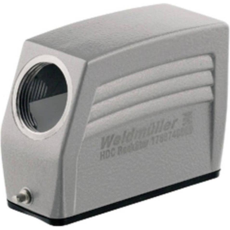 Weidmüller Alloggiamento del gommino, staffa longitudinale, alluminio IP65 1041760000, Cavo + Spina elettrica, Grigio