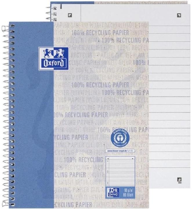Actual product image Oxford RECYCLING - college notebook lined (A5+, Lined, Soft cover)