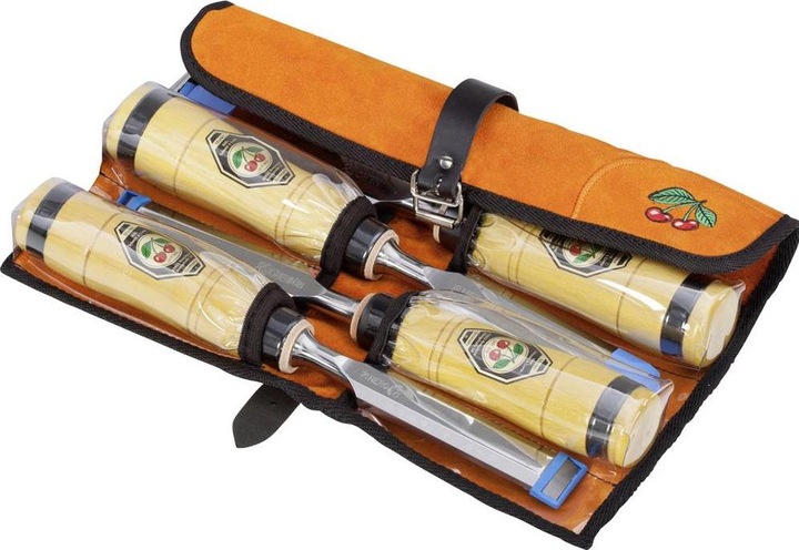 Produktbild Kirschen Zimmermannsbeitelsatz in Velourledertasche (40 mm)