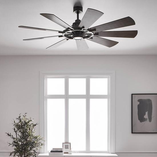 Produktbild Elstead Lighting Gentry leiser Deckenventilator mit LED Licht Ø165cm DC-Motor Holz + Fernbedienung