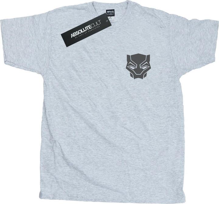 Actual product image Mens Black Panther Black On Black Chest Print T-Shirt (XL)