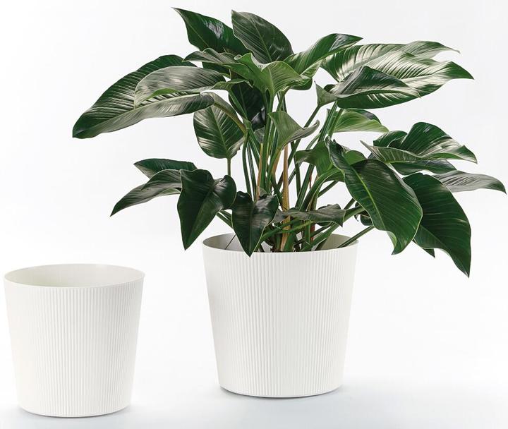 Produktbild Euro3plast Blumentopf Fyre Ø 30 cm weiss Greener, mit Rollen