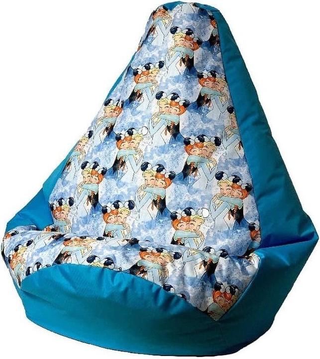 Produktbild Go Gift Sako Tasche pouffe birne drucken blau - Gefroren L 105 x 80 cm