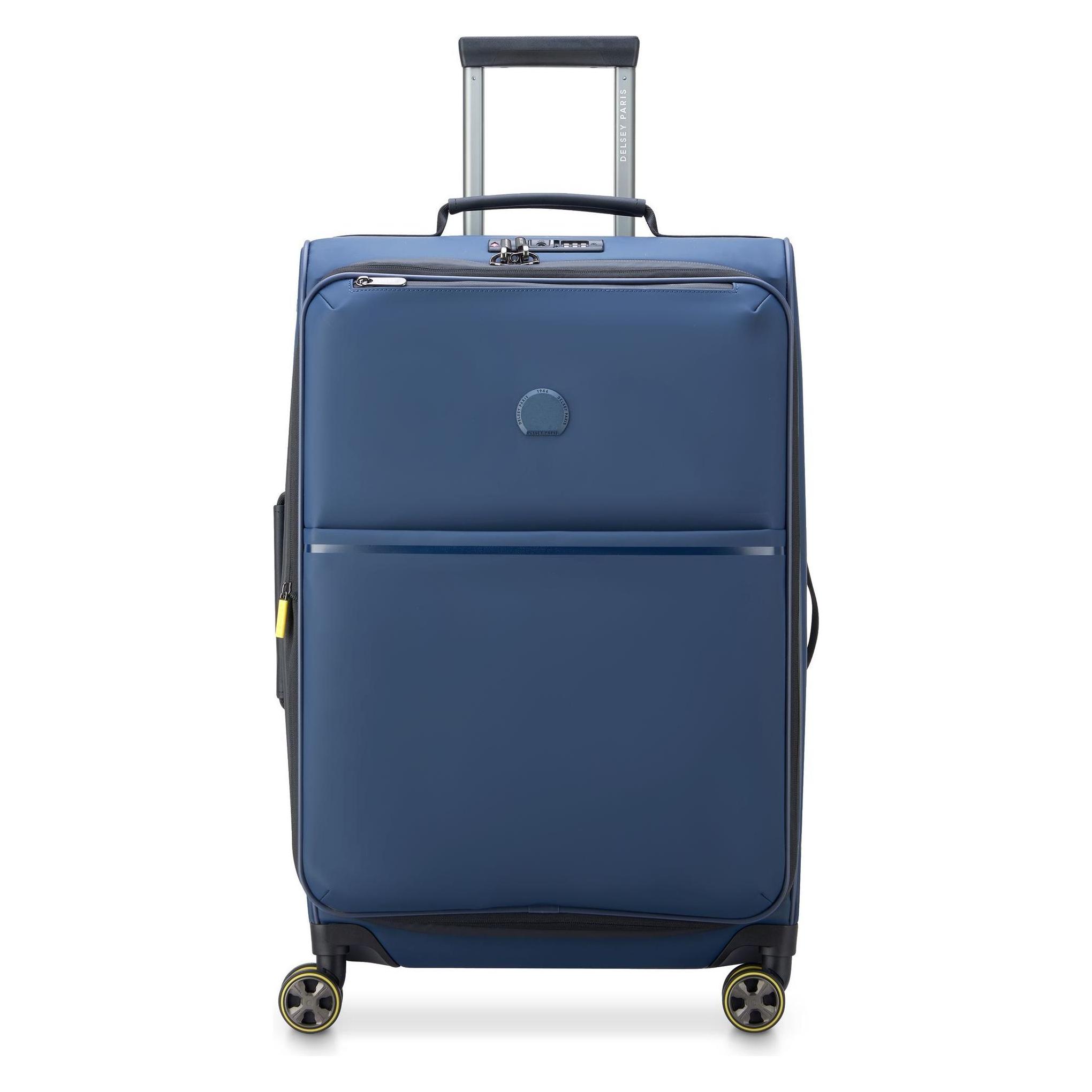 Delsey, Koffer, Turenne Soft 4 Rollen Trolley 68 Cm Mit Dehnfalte, Blau, (78 l)