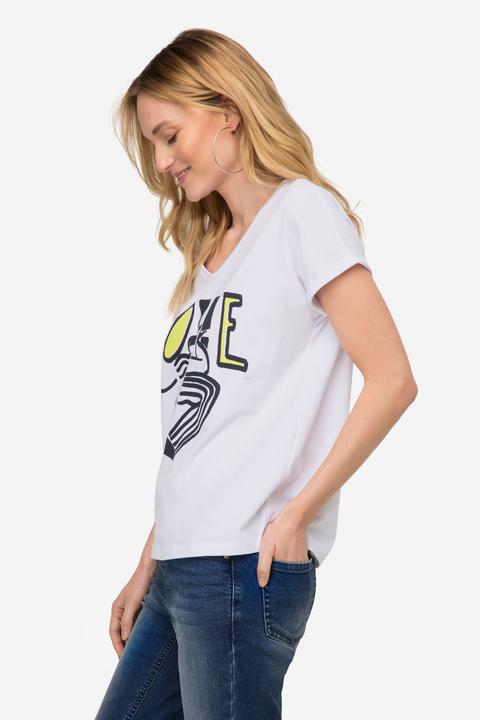 Actual product image Laurasøn T-Shirt, oversized, LOVE, V-Ausschnitt (S)