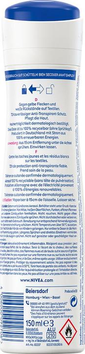 Nährwerte und Zutaten NIVEA Black & White Invisible Clear Spray DUO (Spray)