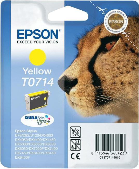 Actual product image Epson T0714 TINTE PATRONEN Stylus SX100 SX105 SX110 SX115 SX200 SX205