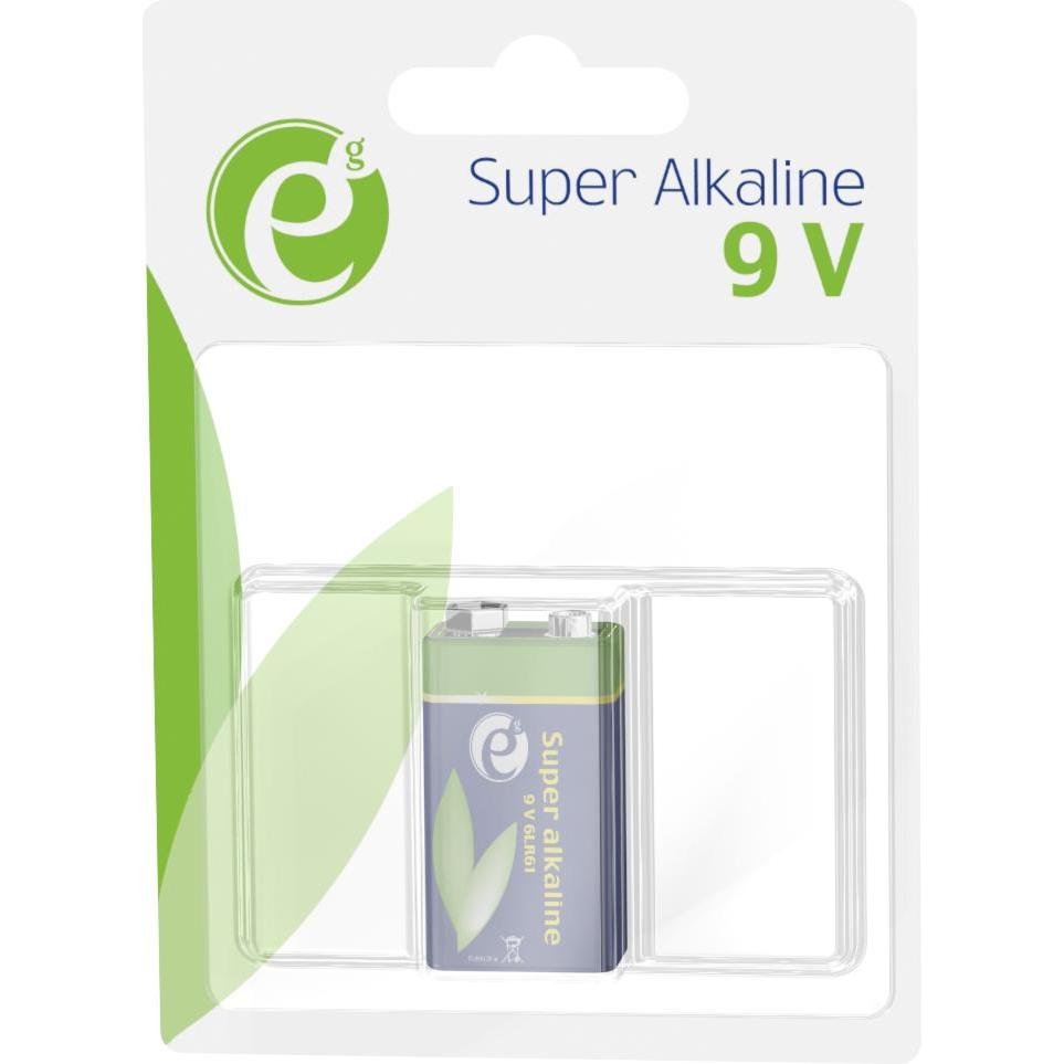 Thumbnail - Gembird EG-BA-6LR61-01 Haushaltsbatterie Einwegbatterie Alkali (1 Stk., 9V Block, 500 mAh), Batterien + Akkus