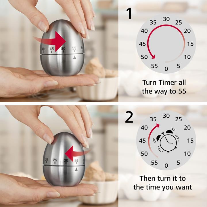 Image du produit Xavax Minuteur de cuisine Minuteur à oeufs, acier inoxydable