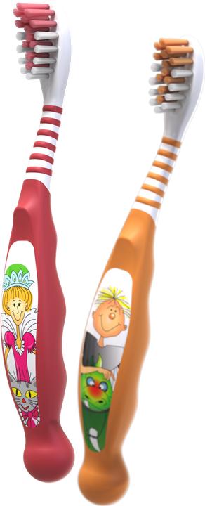 Produktbild Thienel Dental Kinderzahnbürste 3-7 Jahre Ritter & Zahnfee assortiert (100 Stück) (Weich, 100 x)