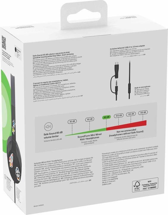 Produktbild Belkin SoundForm Mini On-Ear Kinderkopfhörer mit Kabel
