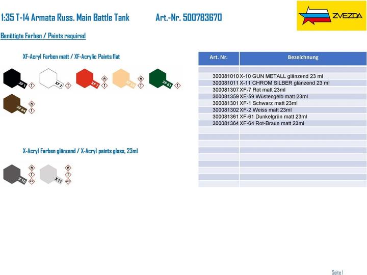 Produktbild Carson 1:35 T-14 Armata Russ. Main Battle Tank