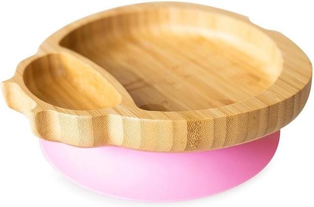 Actual product image Eco rascals Bamboo plate with suction cup, ladybird pink