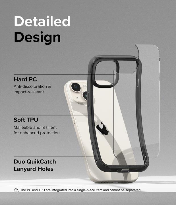 Actual product image Ringke iPhone 15 Plus Case Fusion Bold Clear/ Black (Apple iPhone 15 Plus)