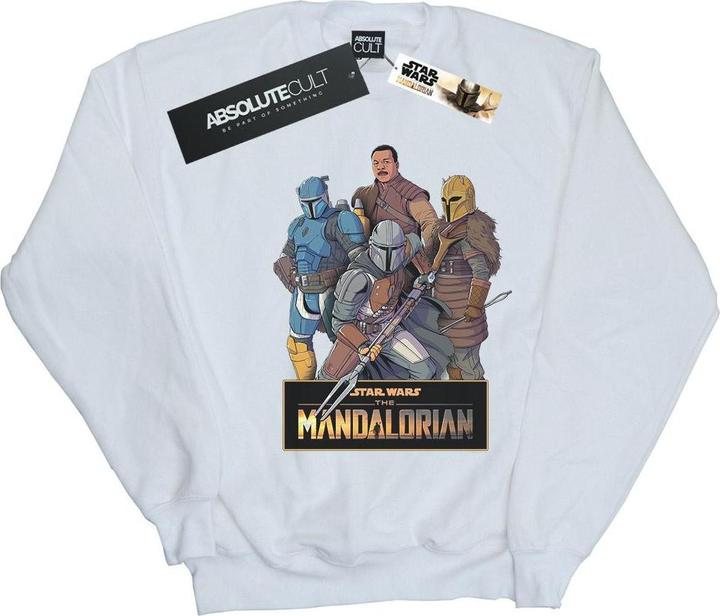 Actual product image Star Wars Mens The Mandalorian Character Collage Sweatshirt (XL)