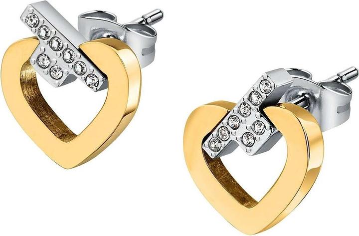 Produktbild Trussardi Matching bicolor earrings with zircons T-Logo TJAXC49