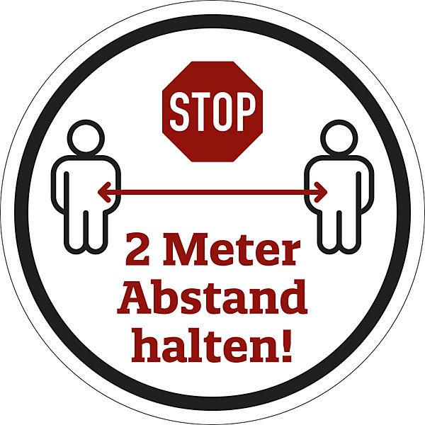 Produktbild Marahrens Bodenaufkleber - Abstand halten, Folie mit Fussbodenlaminat, Ø 400 mm, weiss