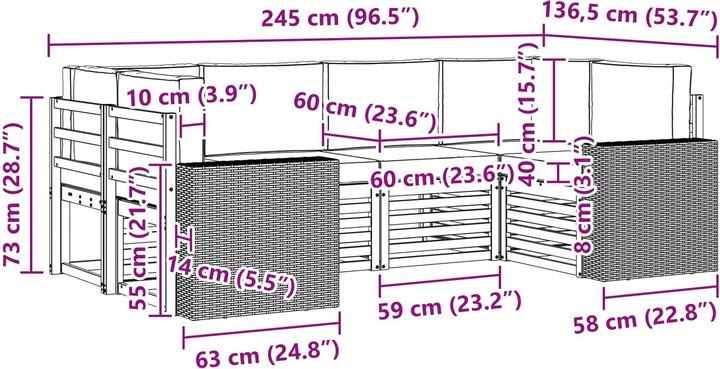 Produktbild vidaXL Outdoor-Sofa