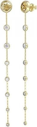 Guess Perfect Illusion Long Gold Plated Earrings JUBE03379JWYGT/U (Surgical steel)