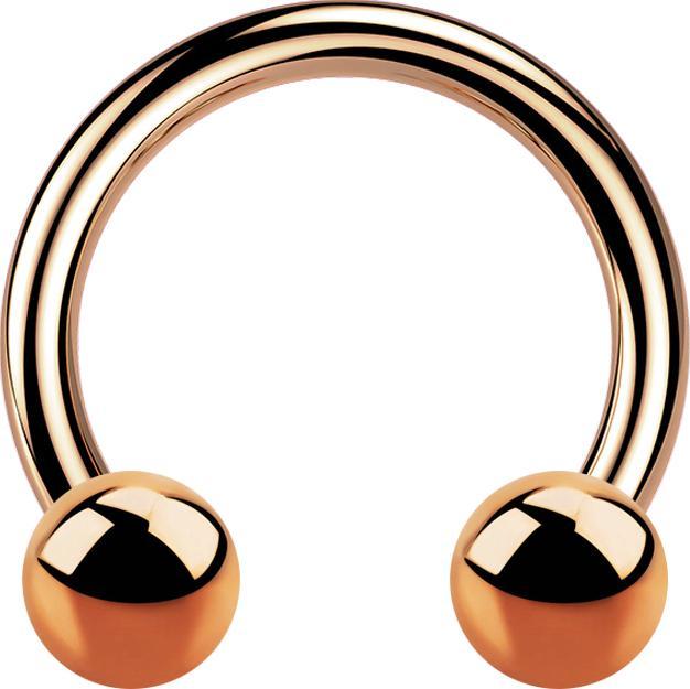 Actual product image Star Piercing Circular Barbell rosegold mit zwei Kugel (without brass, Titanium)