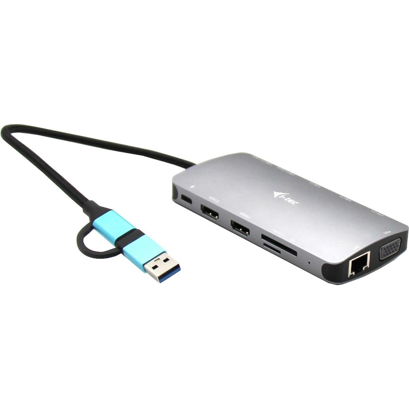 I-Tec Cananotdockpd (USB-C), Docking Station + Hub Usb, Argento