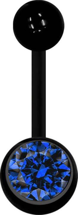 Immagine prodotto Star Piercing Banana nera con sfera e cristallo blu scuro (senza ottone, Materiale sintetico)