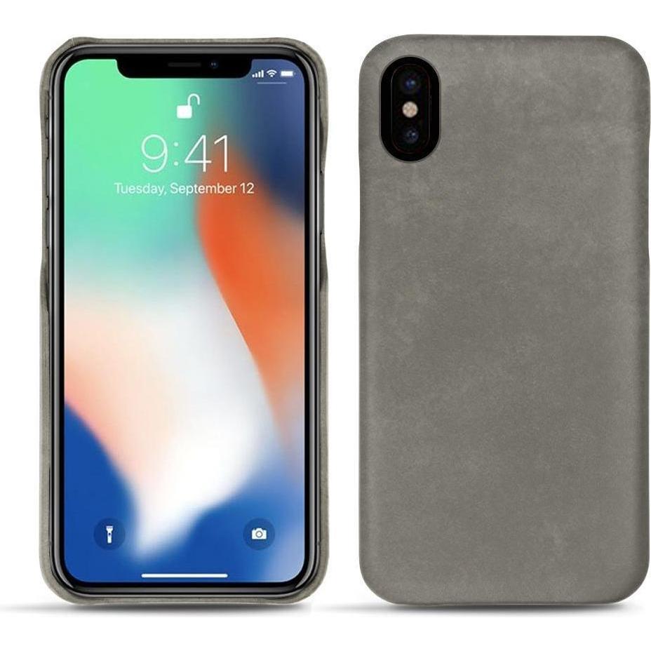 Noreve Lederschutzhülle (Apple iPhone XS Max), Smartphone Hülle, Grau
