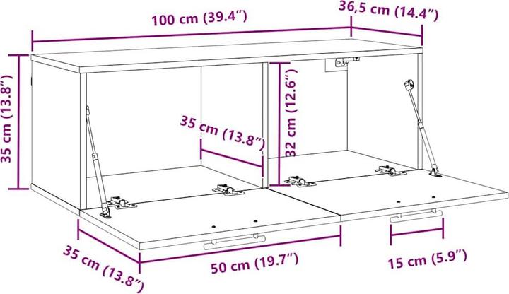 Actual product image vidaXL Wandschrank (100 x 36.5 x 35 cm)
