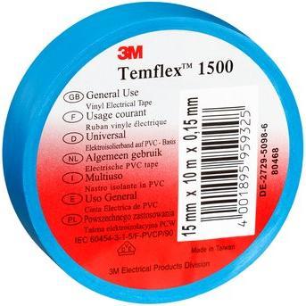 Image du produit 3M Ruban isolant Temflex 1500 bleu (15 mm)