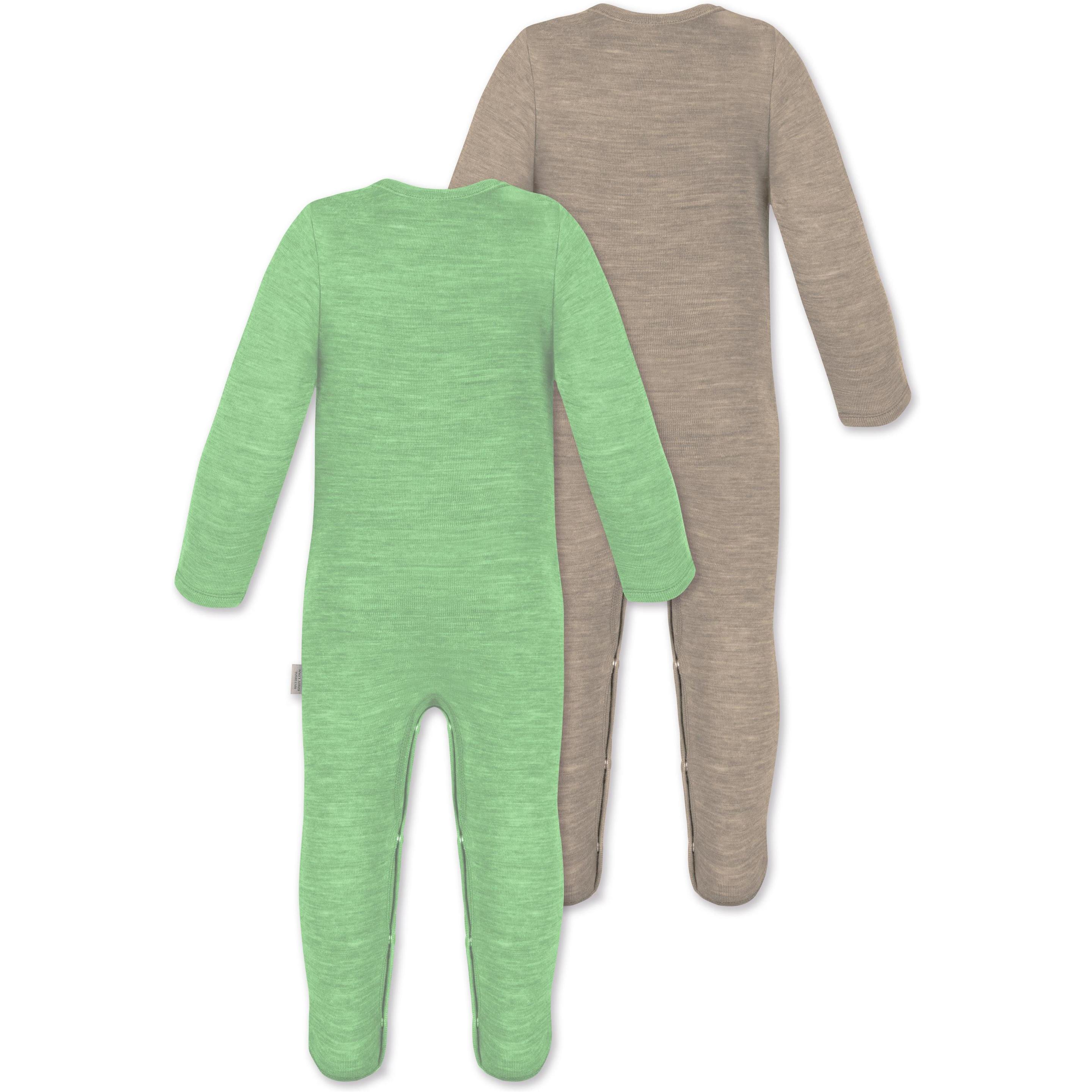 Thumbnail - Normani, Herren, Strampler, 2er Pack MERINO Baby Merino Strampler „Levin" - 9413, Grün, (68)