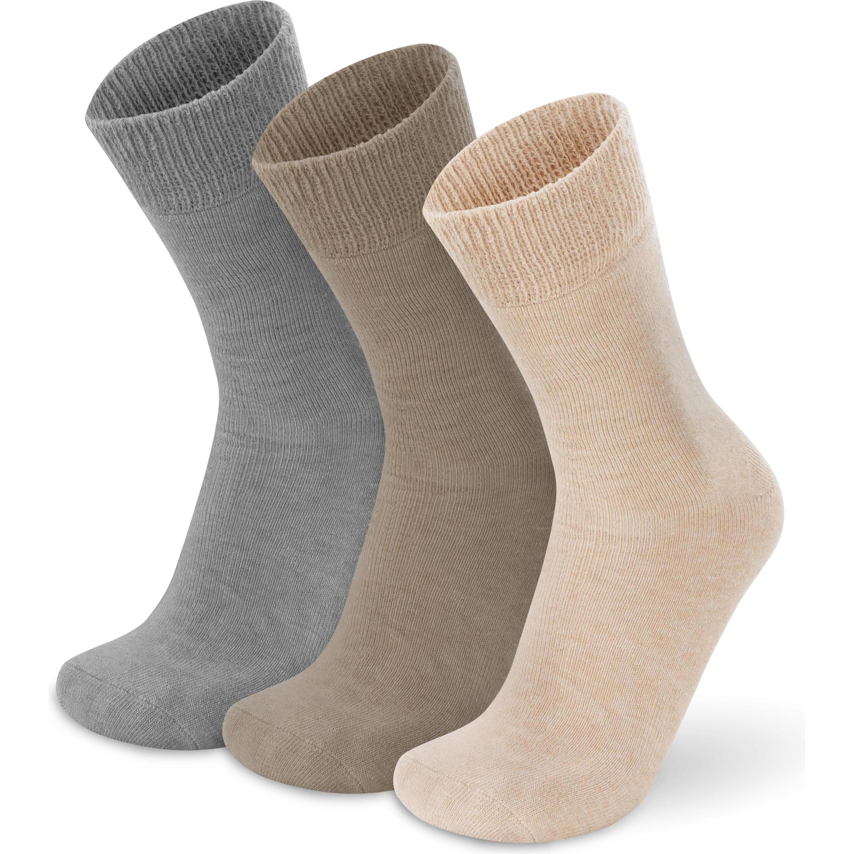 Normani, Herren, Socken, 3 Paar Alpaka-Vollplüschsocken, Grau, (3er Pack, 39 - 42)