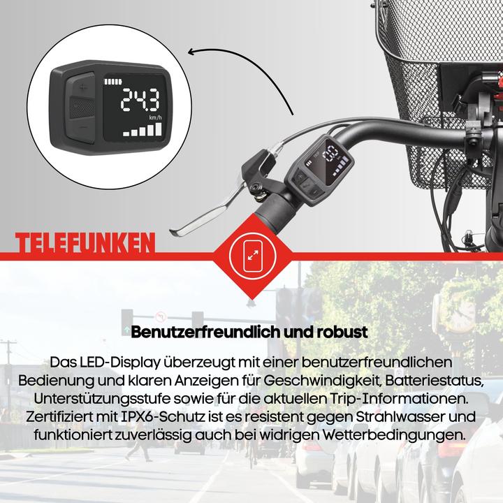 Produktbild Telefunken Multitalent RC830, City E-Bike, Motor power 250 W, Wheel size 28 ", Warranty 24 month(s), Anthracite (48 cm)