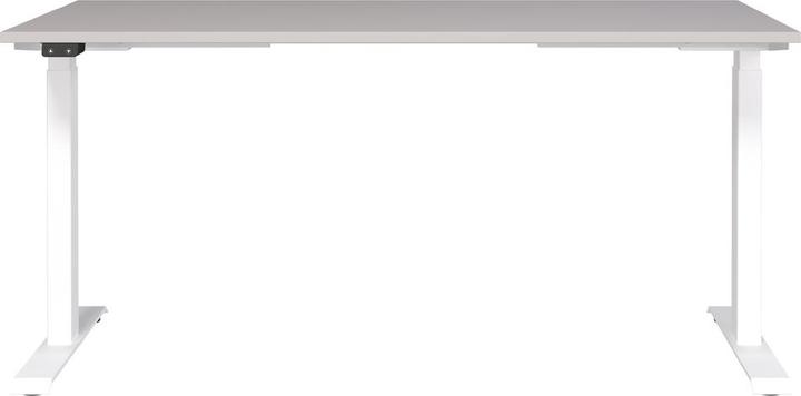 Produktbild Germania JET höhenverstellbarer Schreibtisch kaschmir rechteckig, T-Fuss-Gestell weiss 160,0 x 80,0 cm (160 x 80 cm)