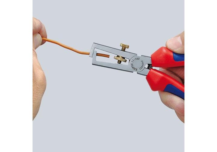 Immagine prodotto Knipex Pinza spelacavi con molla di apertura universale 11 02 160 SB (225 mm)