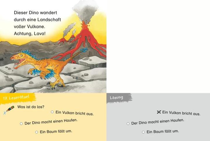 Productafbeelding Duden Leseprofi – 3-Minuten-Leserätsel für Erstleser: Vorsicht, Dinos! (Duits, Sebastian Coenen, Susanna Minor, 2022)