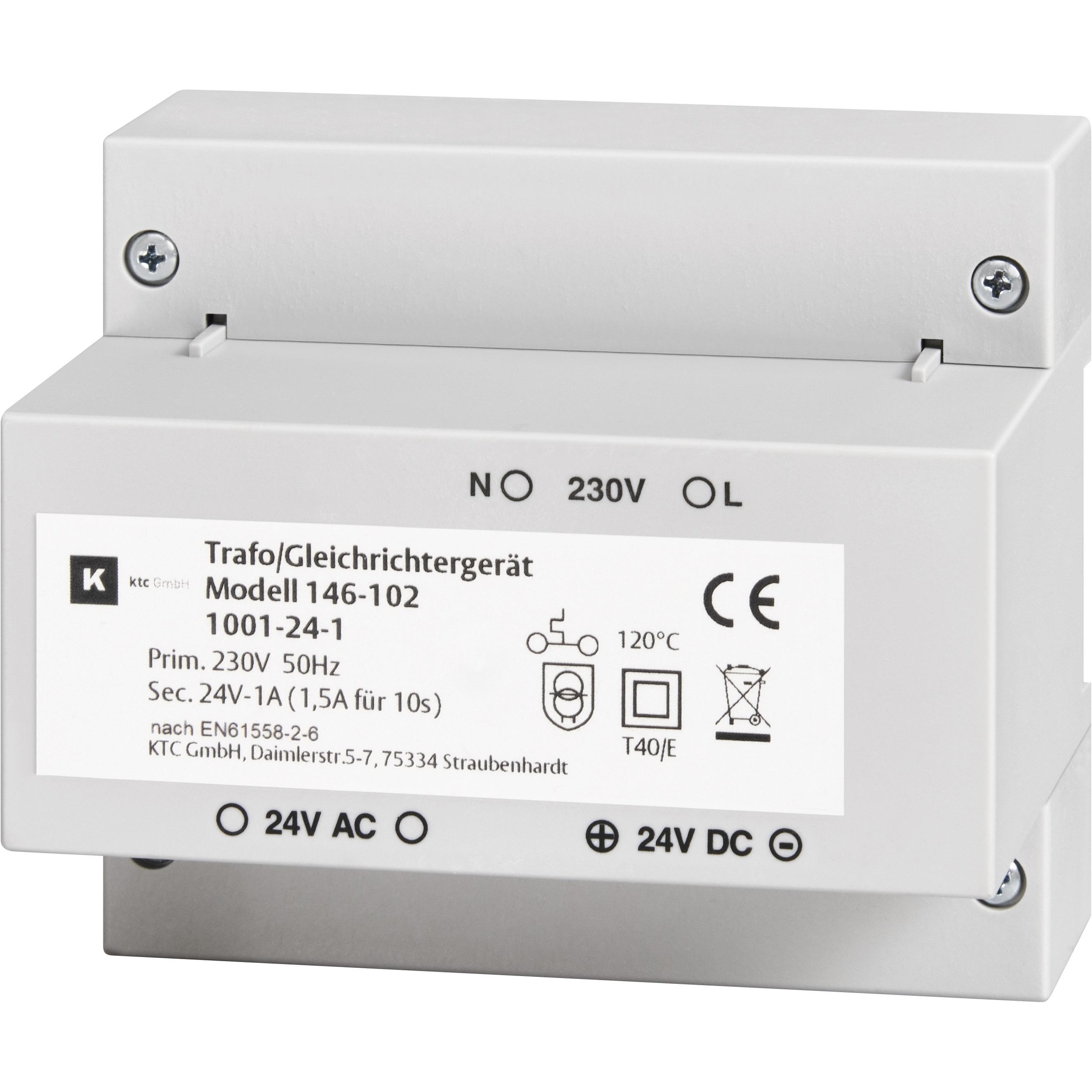 effeff, Meccanismo apriporta e chiudiporta, Trasformatore raddrizzatore AP/REG 1001-24-1 24V AC/DC ALT:1002-241