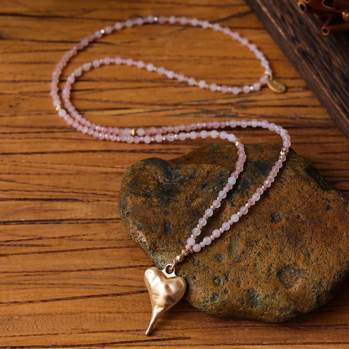 Actual product image Andreani Halskette mit kleinem Herzanhänger aus echtem Rosenquarz