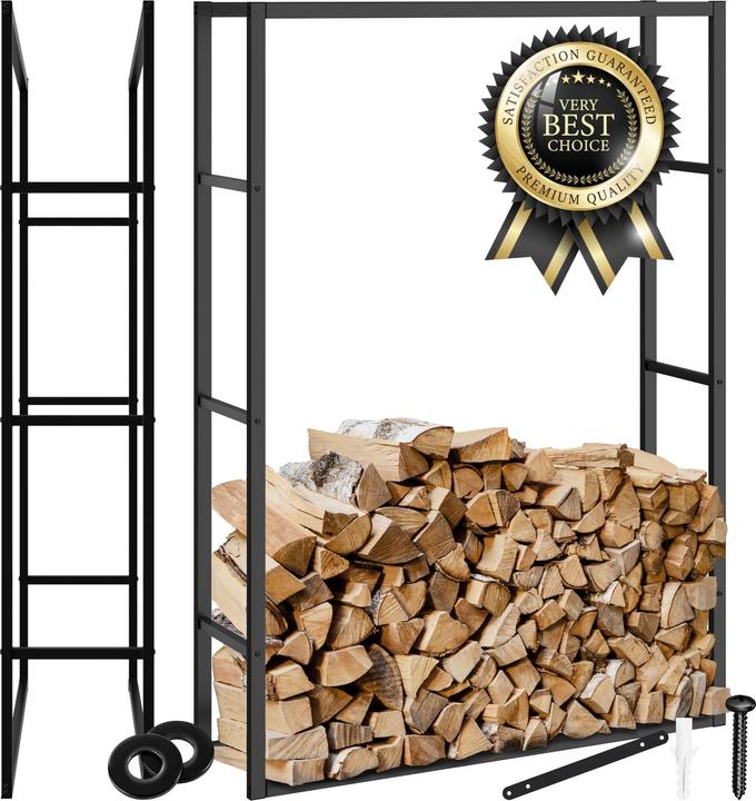 Actual product image tectake Kaminholzregal Tuby, für In- & Outdoor, 100,5x25x150cm