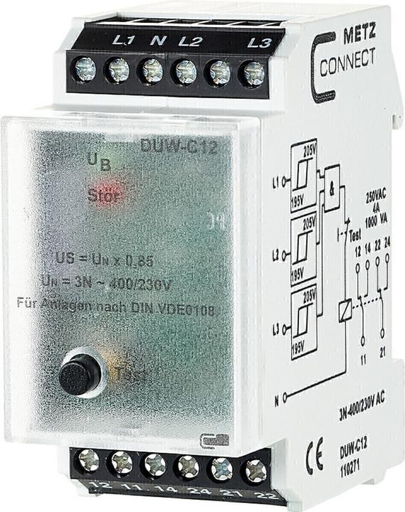Actual product image Metz DUWC12 Phase monitoring relay 3N 400/230