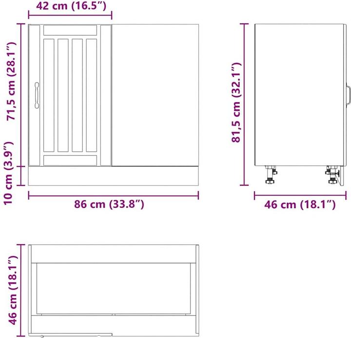 Immagine prodotto vidaXL Madlene (86 x 46 x 81,5 cm)