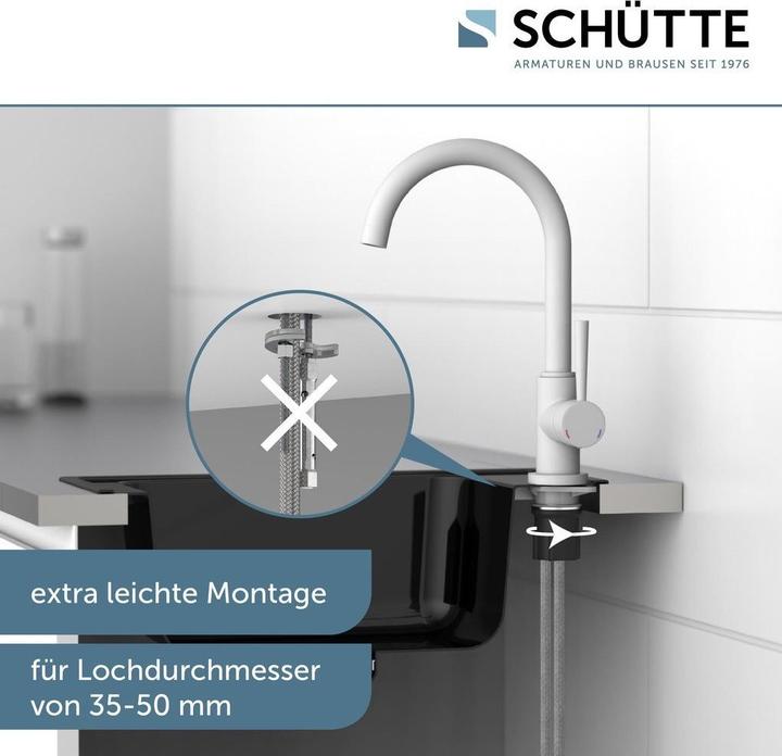 Immagine prodotto Schütte Rubinetto da cucina CORNWALL Miscelatore per lavello Bianco opaco Girevole 79161