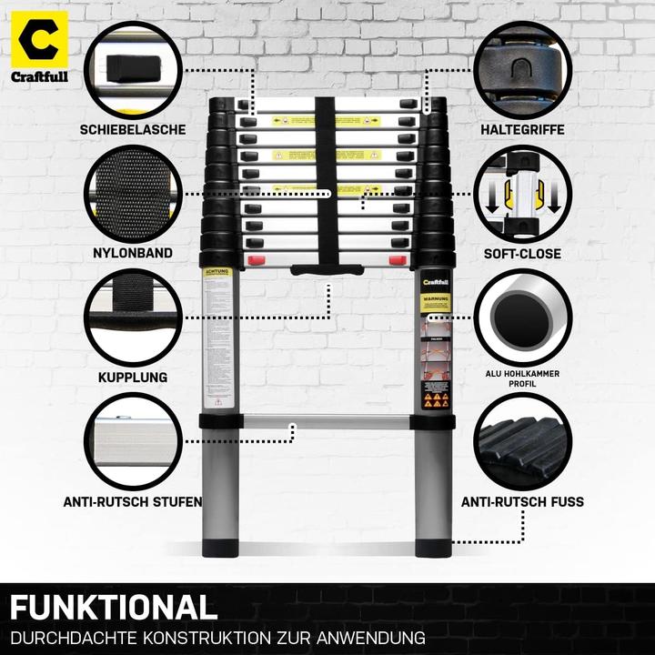 Immagine prodotto Craftfull CF-101B (Scala telescopica, Scala singola)