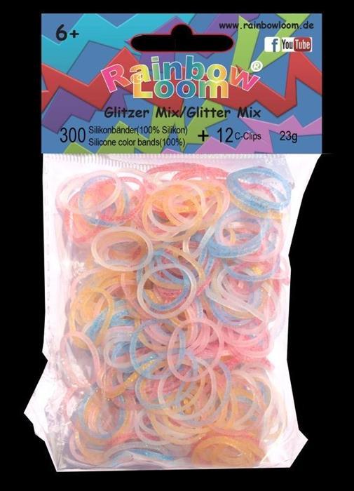Actual product image Rainbow Loom Silikonbänder Glitzer Mix Jelly (12 pcs.)