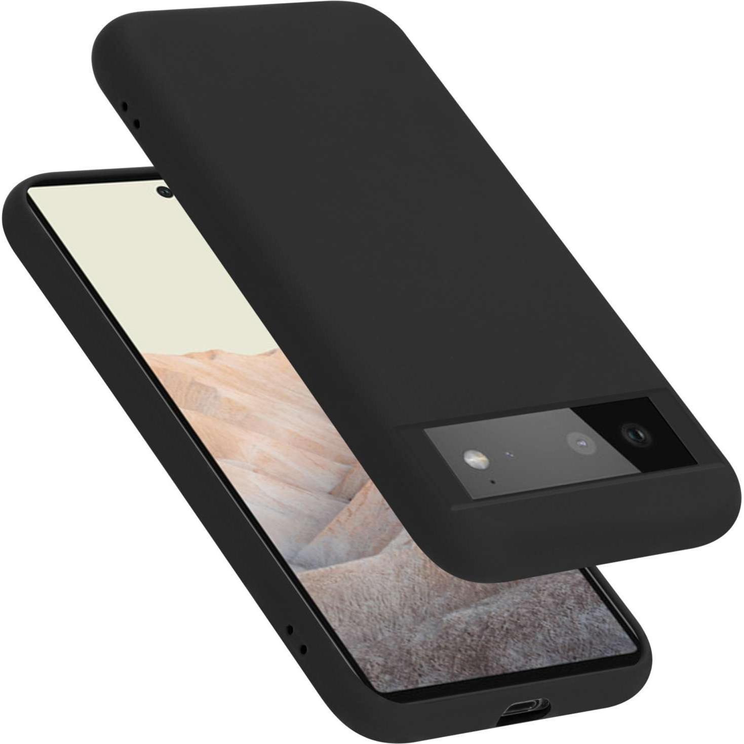 Cadorabo Hülle für Google PIXEL 6 TPU im Liquid Case Design (Google Pixel 6a), Smartphone Hülle, Schwarz